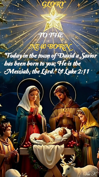 Black Joyful Instagram Story birth of Jesus Christ post Template ...