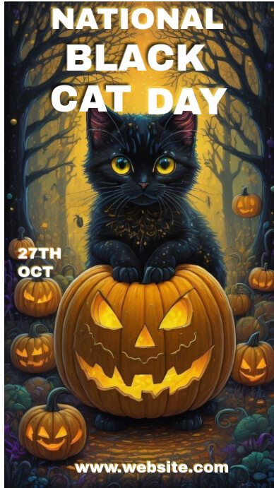 Black Joyful Instagram Story national black cat day Template | PosterMyWall