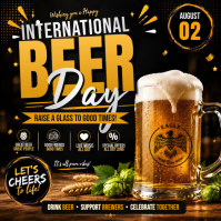 Black International Beer Day Instagram-opslag Template