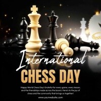 Black Joyful International Chess Day Square (1:1) template