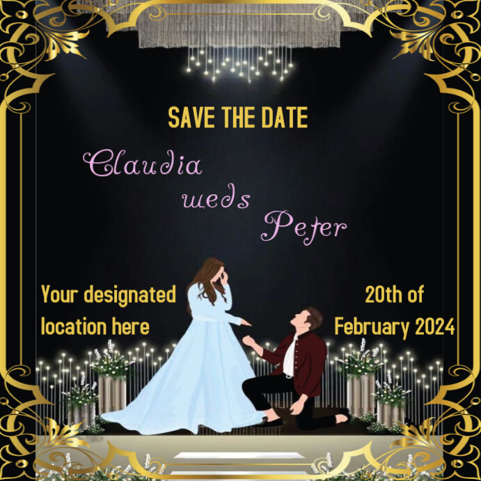 Black Joyful Invitation Card Instagram Post Template | PosterMyWall