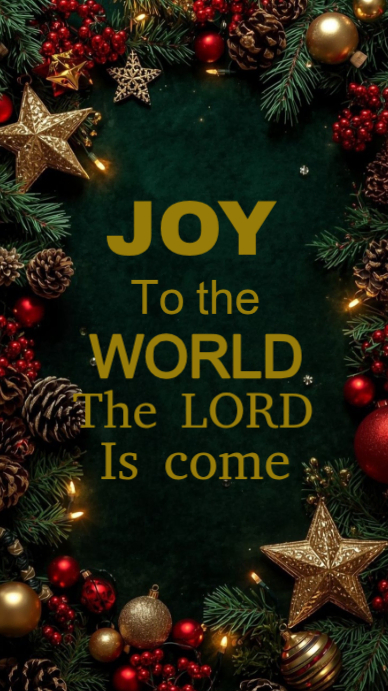 Black Joyful Joy To The World Christmas Instagram Story Template ...