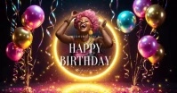 Black Joyful Joyful Hopeful Colorful Video Birthday Photo Facebook Shared Image template