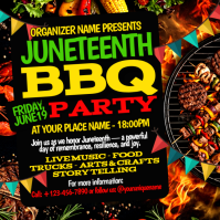 Black Joyful Juneteenth BBQ Party Instagram Post template