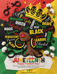 Black Joyful Juneteenth Celebration Flyer Folheto (US Letter) template