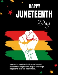 Black Joyful Juneteenth Day  Flyer (us Letter) template