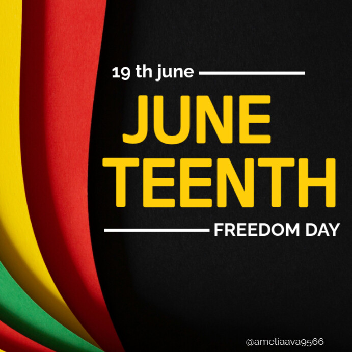 Black Joyful Juneteenth Freedom Day  Instagram Post template