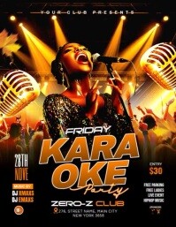 Hitam Karaoke Party Folheto Template