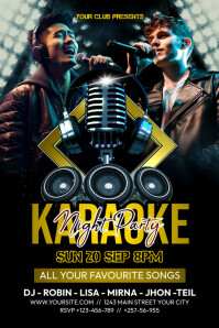 Schwarz Karaoke Night Party Plakat Template