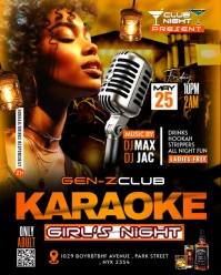 Black Joyful Karaoke Girls Night Party Instagram Portrait template