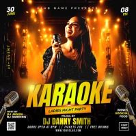 Black Joyful Karaoke Ladies Night Party Flyer Instagram Post template