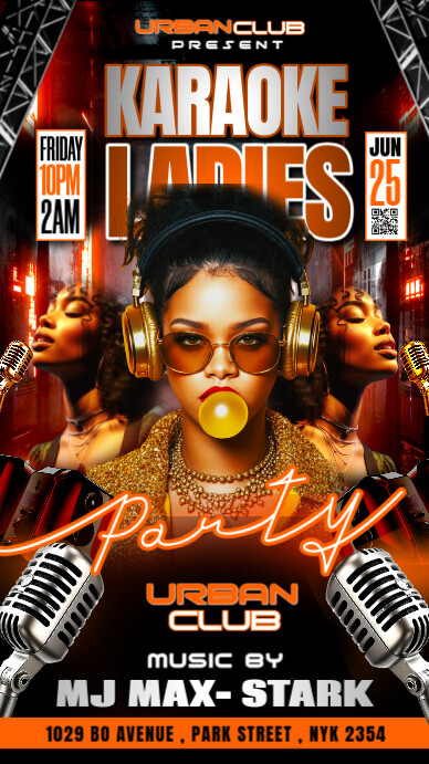 Black Joyful Karaoke Ladies Night Party Instagram Story template