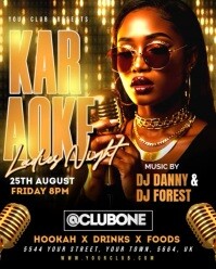 Black Joyful Karaoke Ladies Night Party Video Flyer Instagram Portrait template