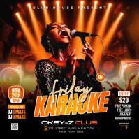 Black Joyful Karaoke Music Night Instagram Post Video template