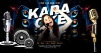 Black Joyful Karaoke Night Facebook Shared Image Isithombe Esabiwe ku-Facebook template