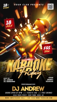 Black Joyful Karaoke Night Party Flyer Instagram Story template
