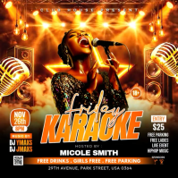 Black Karaoke Night Event Kvadrat Template