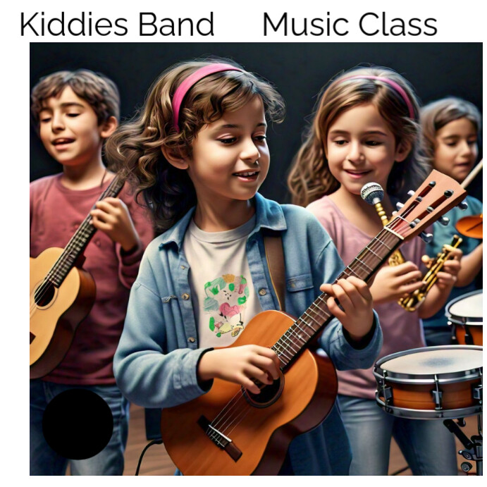 Black Joyful Kiddies Band, Music Class  Instagram Post template