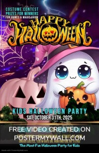 Nero Kids Halloween Party Szeroki pół strony Template