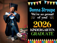 Black Joyful Kindergarten Graduation Yard Sign Tanda Halaman template