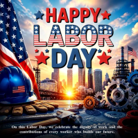 Black Labor Day Celebration Сообщение Instagram Template