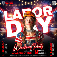 Negro Labor Day Party Post Instagram Template