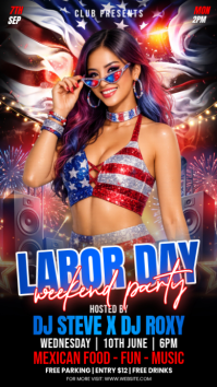 Black Labor Day Weekend Party Instagram Story Template
