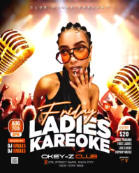 Black Joyful Ladies Karaoke Night Instagram Portrait Video template