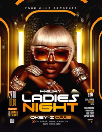 Black Joyful Ladies Night Club Party Flyer (us Letter) template