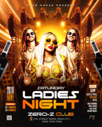 Black Joyful  Ladies Night Club Party Instagram Portrait template