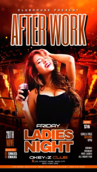 Black Joyful Ladies Night Club Party Instagram Story template