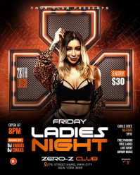 Black Joyful Ladies Night Club Party Instagram Portrait template