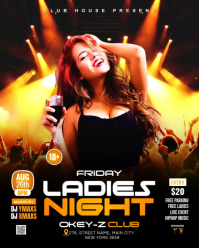 Black Joyful Ladies Night Event Instagram Portrait Video template