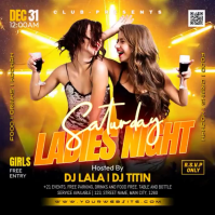 Black Joyful Ladies Night Event Instagram Post Video template