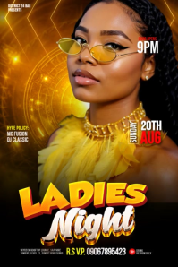 Black Joyful Ladies Night Event Pinterest Graphic Video Pinterest-grafik template