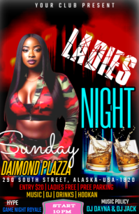 Black Joyful Ladies Night  Tabloid template