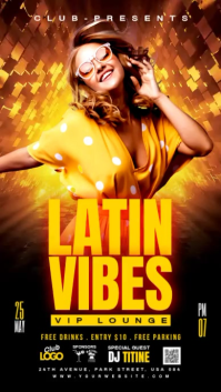 Black Joyful Latin Vibes Party Instagram Reel Video template