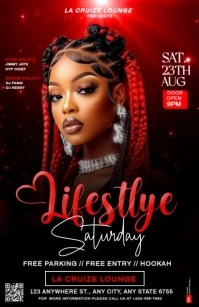 Black Joyful Lifestyle Saturday  Half Page Wide template