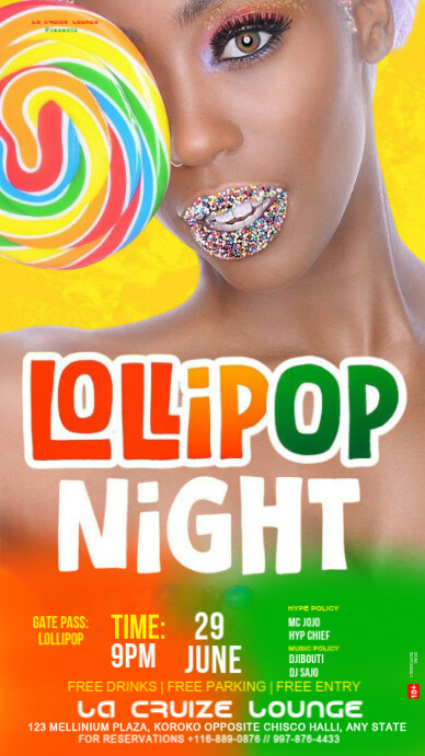 Black Joyful Lollipop Night Instagram Story template