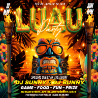 Black Joyful Luau Party Instagram Post template