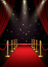 Black Joyful Luxury Grand Opening Performance Stage Background  A6 template