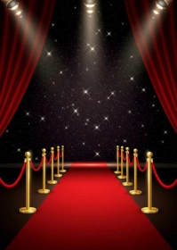 Black Joyful Luxury Grand Opening Performance Stage Background  A6 template