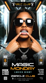 Black Joyful  Magic Monday Party  Instagram Story Instagram-Story template