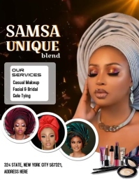 Black Joyful Makeup Studio  Flyer (us Letter) template