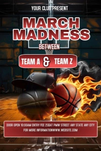 Black Joyful March Madness Flyer  Pinterest Graphic template
