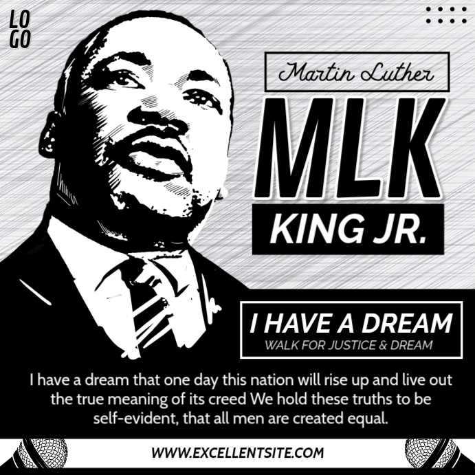 Black Joyful Martin Luther King Jr Instagram Post Template | PosterMyWall