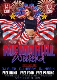 Black Joyful Memorial Day A6 template
