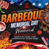 Black Joyful Memorial Day Barbeque Instagram Post Video template