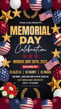 Black Joyful Memorial Day Celebration Instagram Story template