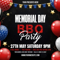 Black Joyful Memorial Day Party Instagram Post Instagram-bericht template